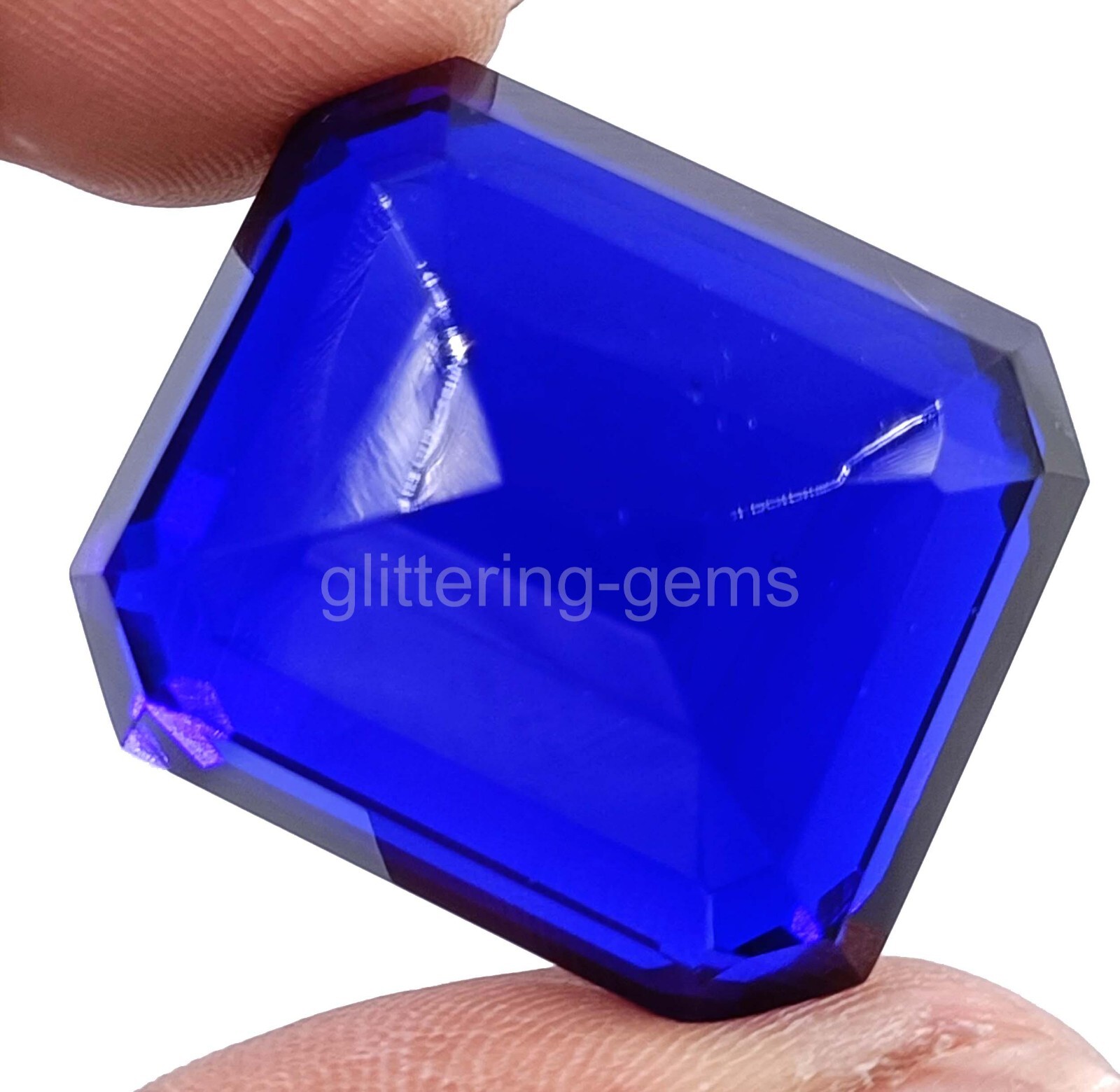 Certified Natural Brazilian 101.60 Ct Blue Emerald Cut Topaz Loose Gemstone 5AIS