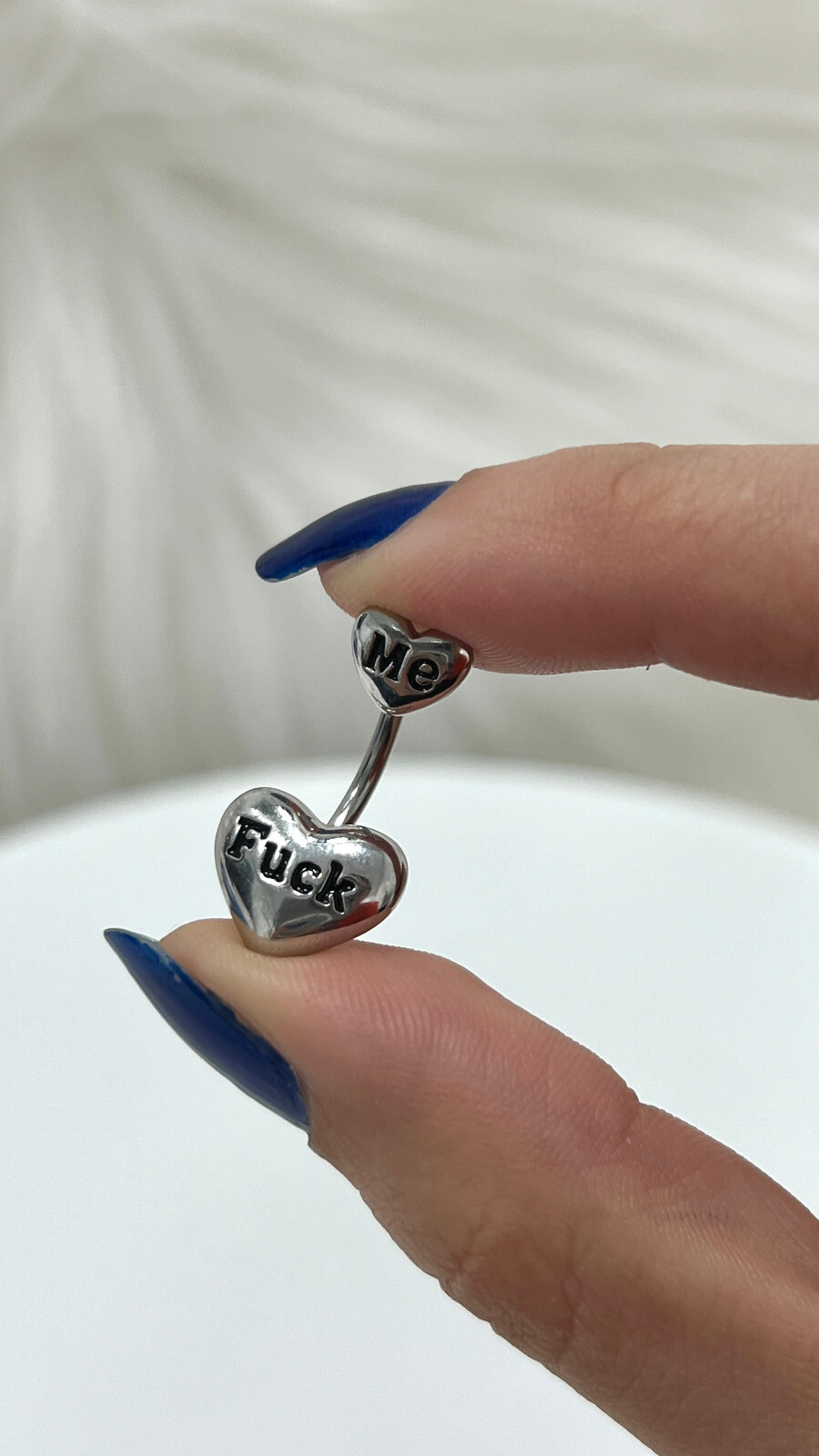 14g Belly Button Rings Heart Shap Barbell Navel Ring Cum Here CZ Navel Piercings