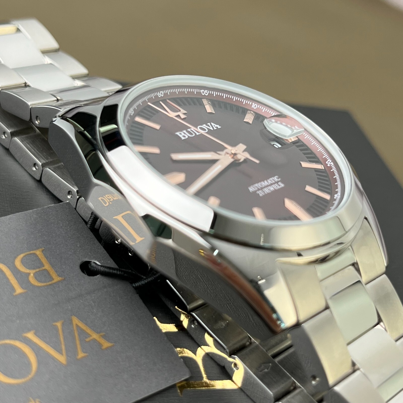 Bulova Surveyor 98B422 Automatic 39mm Red Dial Stainless Steel Men’s Watch