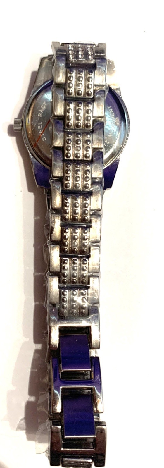 B Diamond Burgi Women’s Fashion Watch Silver Tone Faux Jewels BTV075 Needs Batt