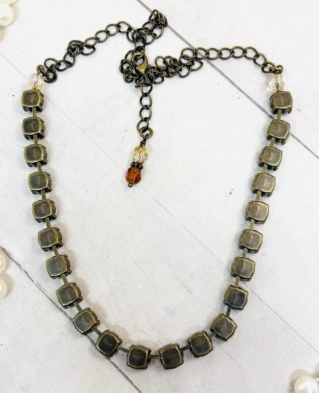 8mm Brass Plated Chili Pepper Orange Cup Chain Autumn Tennis Necklace