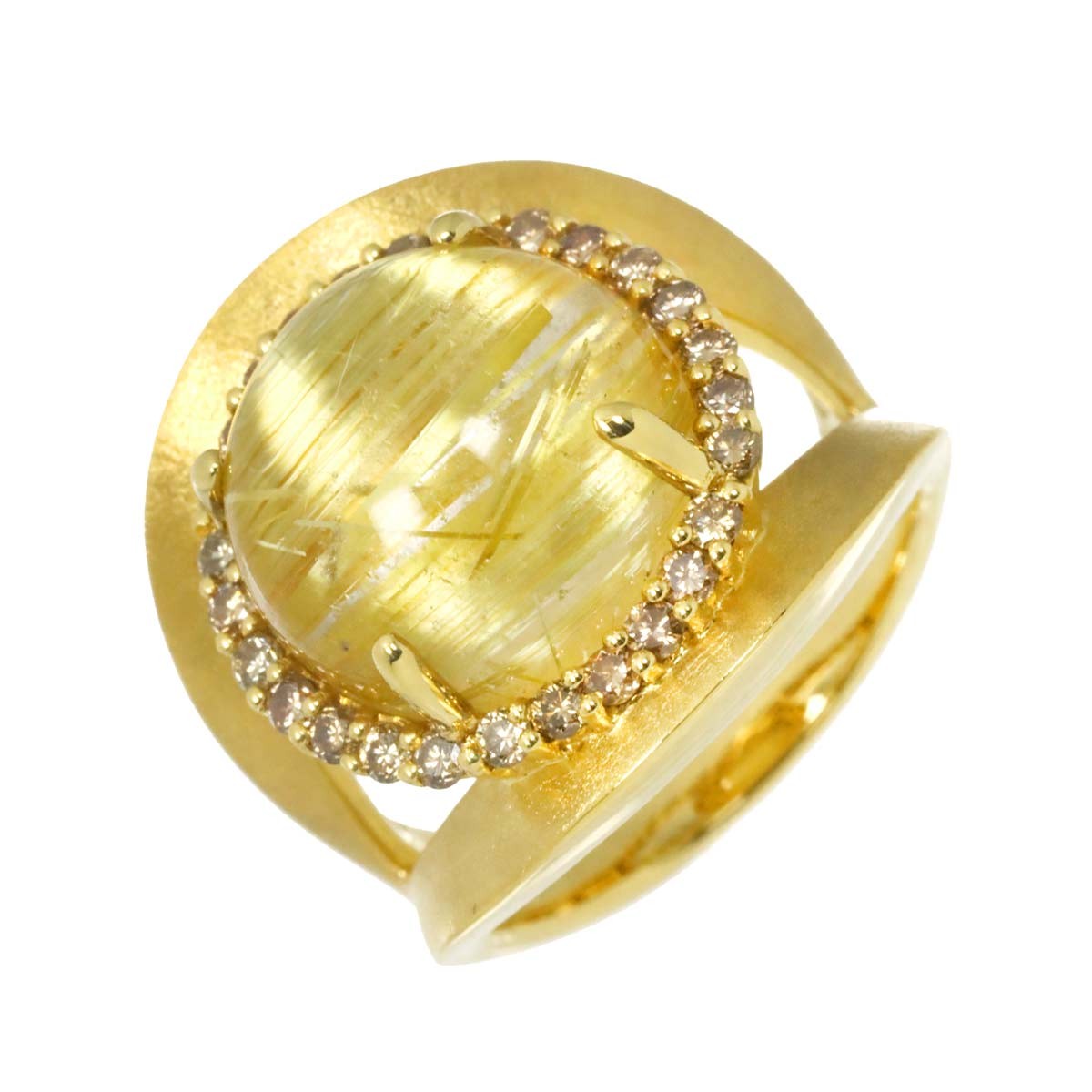 Rutile Quartz 10.00ct Diamond 0.55ct Ring 18K YG Yellow Gold 750 6(US) 90329823