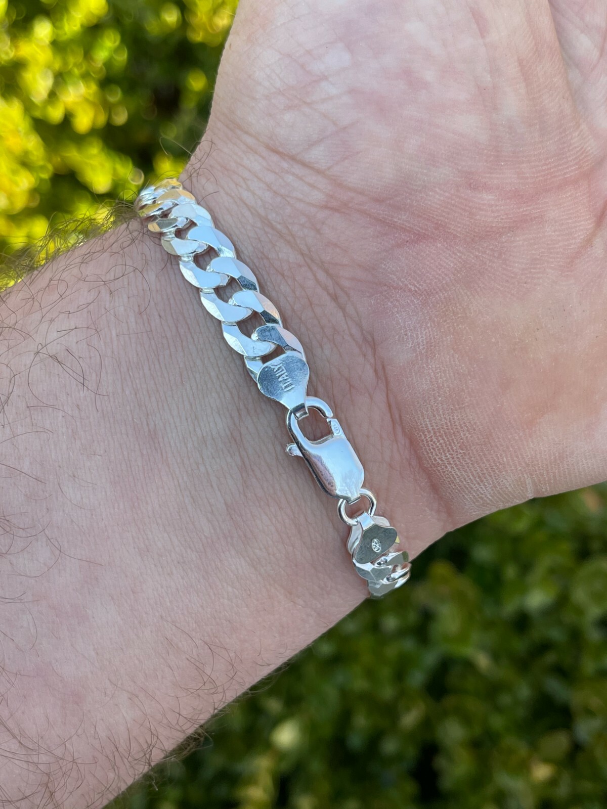 8mm Mens Miami Cuban Bracelet Real Solid 925 Sterling Silver 7″ 7.5″ 8″ 8.5″ 9″