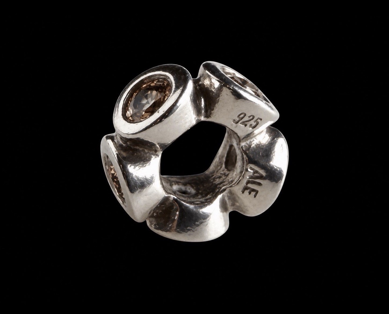 Authentic Pandora Retired Trinity Spacer Charm 790226BCZ ALE 925 Sterling Silver