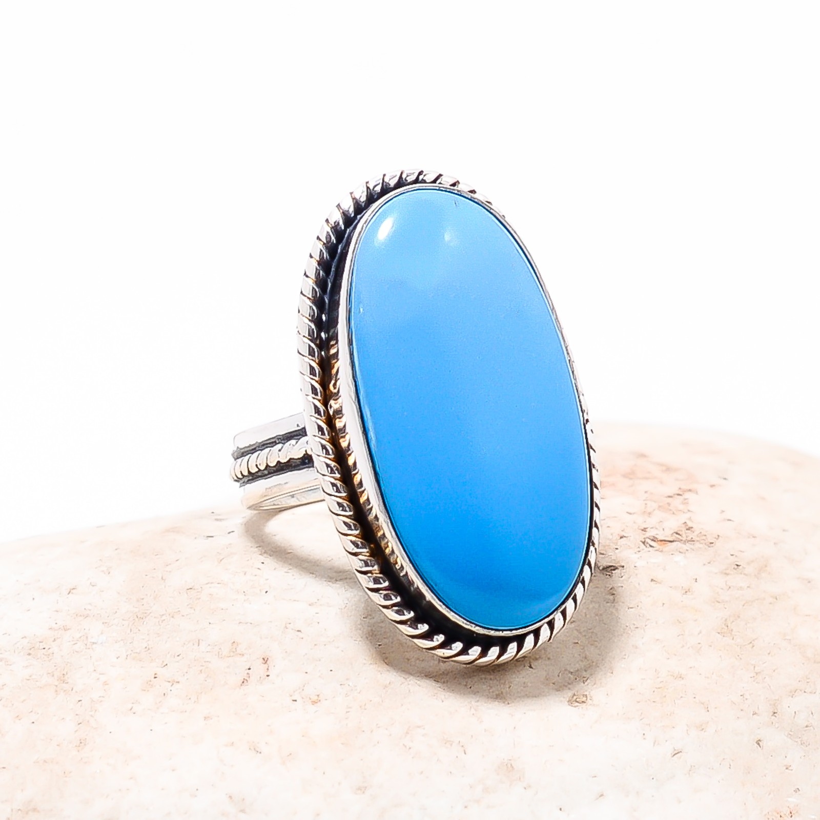 Sleeping Beauty Turquoise 925 Sterling Silver Ring, Christmas Gift, Dainty Ring