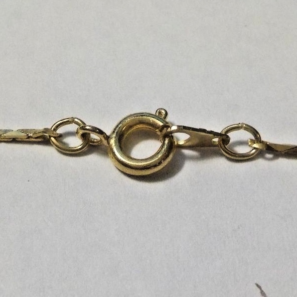 Vintage 29 1/2″ Gold Tone Puffed Sliding Heart On Serpentine Chain