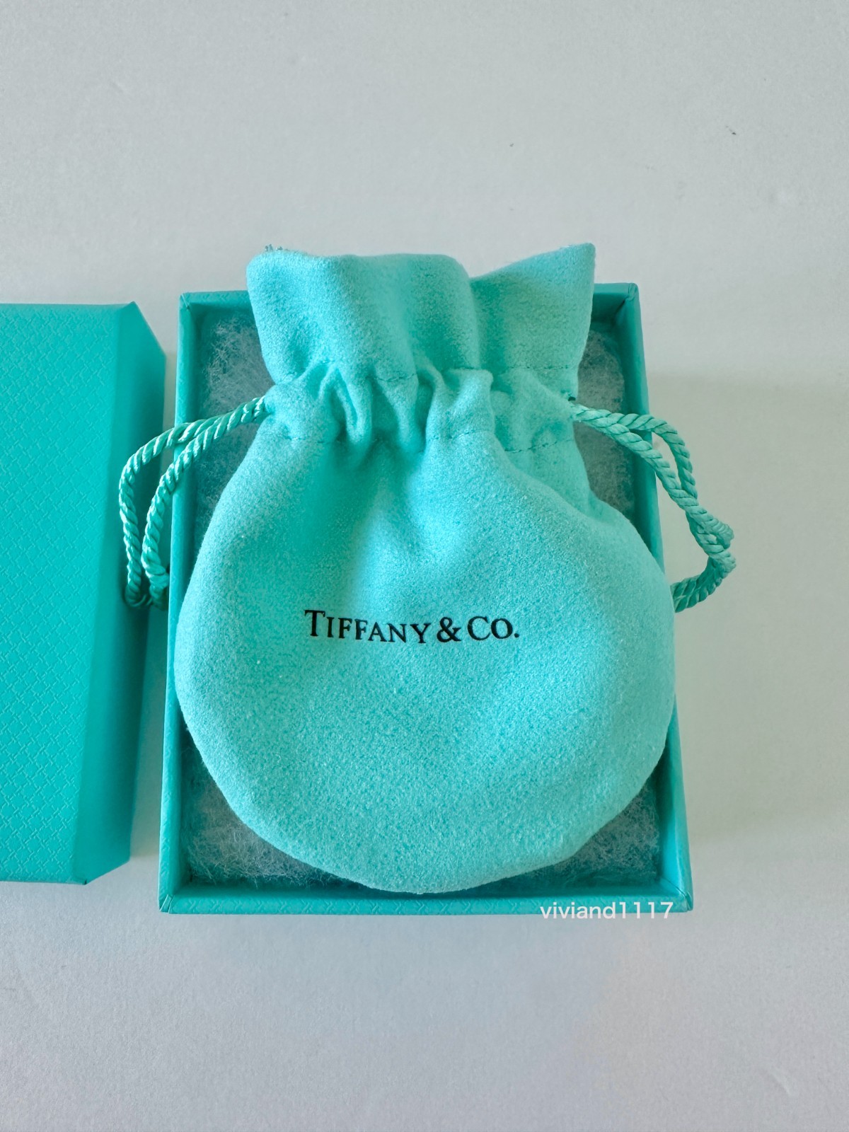 Tiffany & Co Empty 3.75″ x 3″ x 1.5″ Blue Gift Box/Travel Pouch 2pc set new