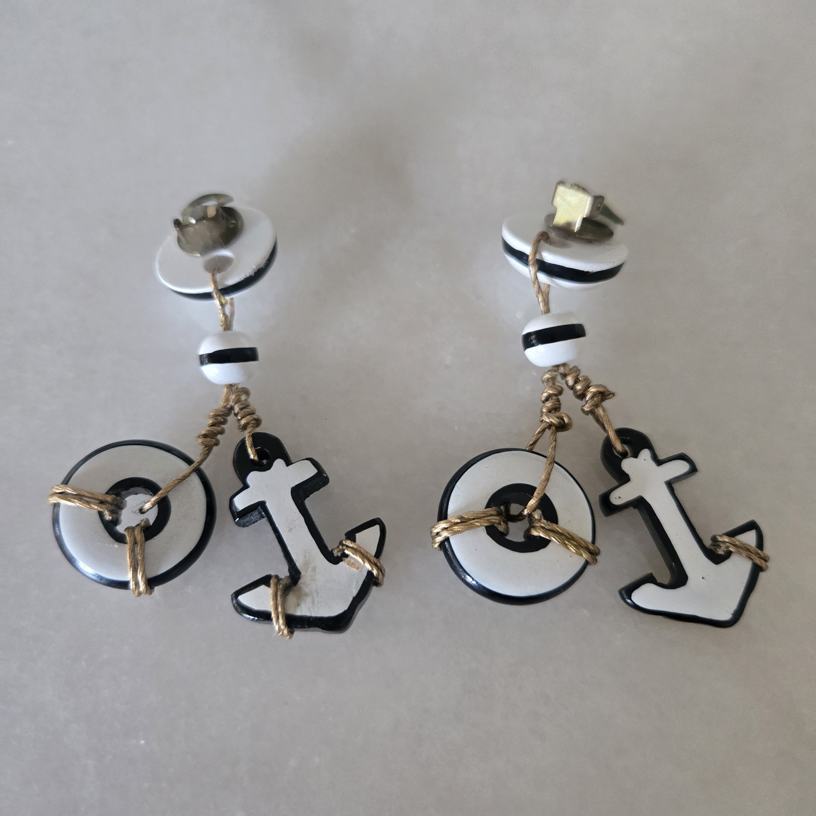 Vintage Nautical Clip On Earrings, Cruise, Party, Beach, Vacation