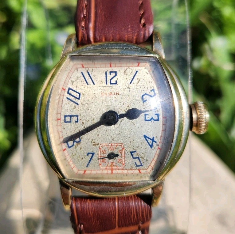 Vtg Elgin 1928 Model 2 Grade 462 *SERVICED* Men’s 29mm Tank Watch 10K RGP 3/0s!!