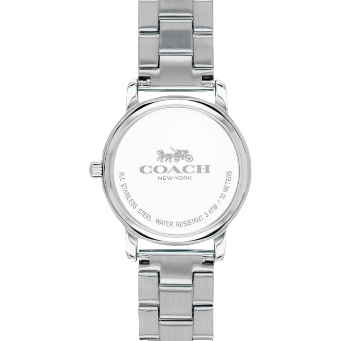 COACH GRAND 14502975 SILVER DIAL & STAINLESS STEEL BRACELET 28MM WOMENS WATCH
