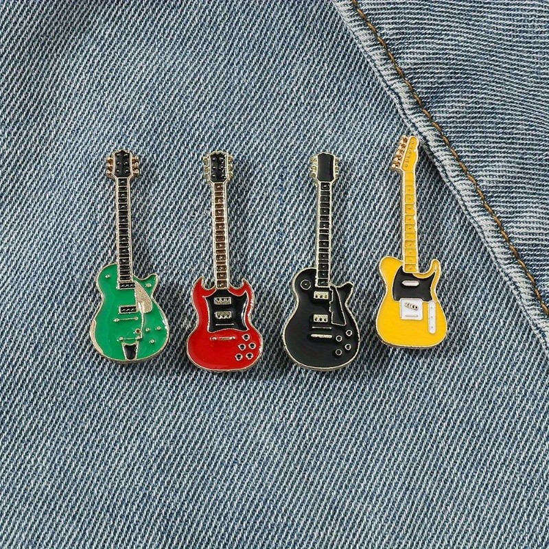 Musical Instrument Guitar Brooch Personality Trend Corsage Couple Pin Female