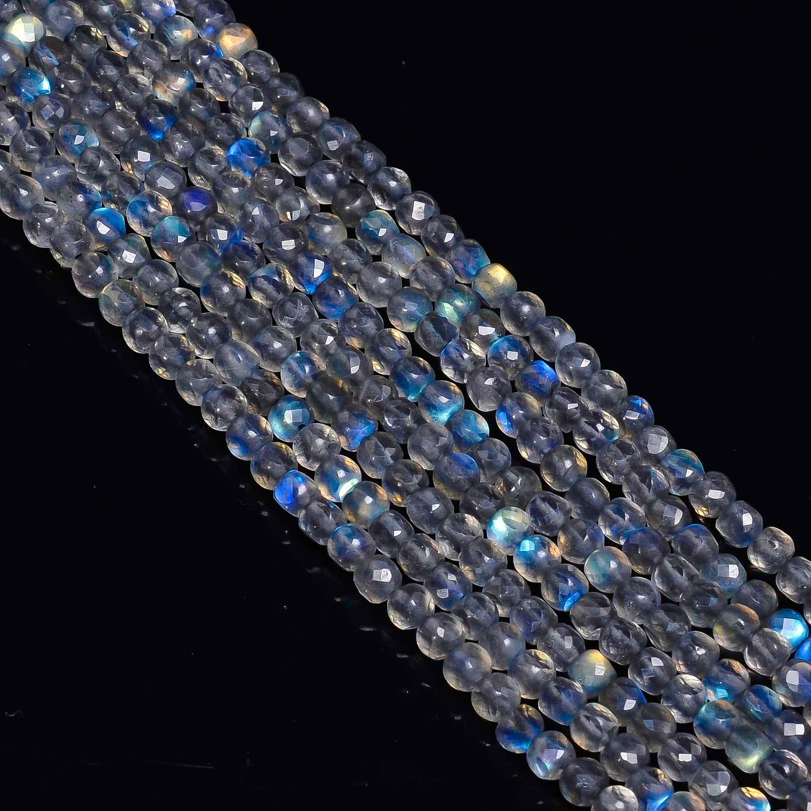 Labradorite Gemstone Box Shape Faceted Beads 5X5X5 mm Strand 8″ EB-307