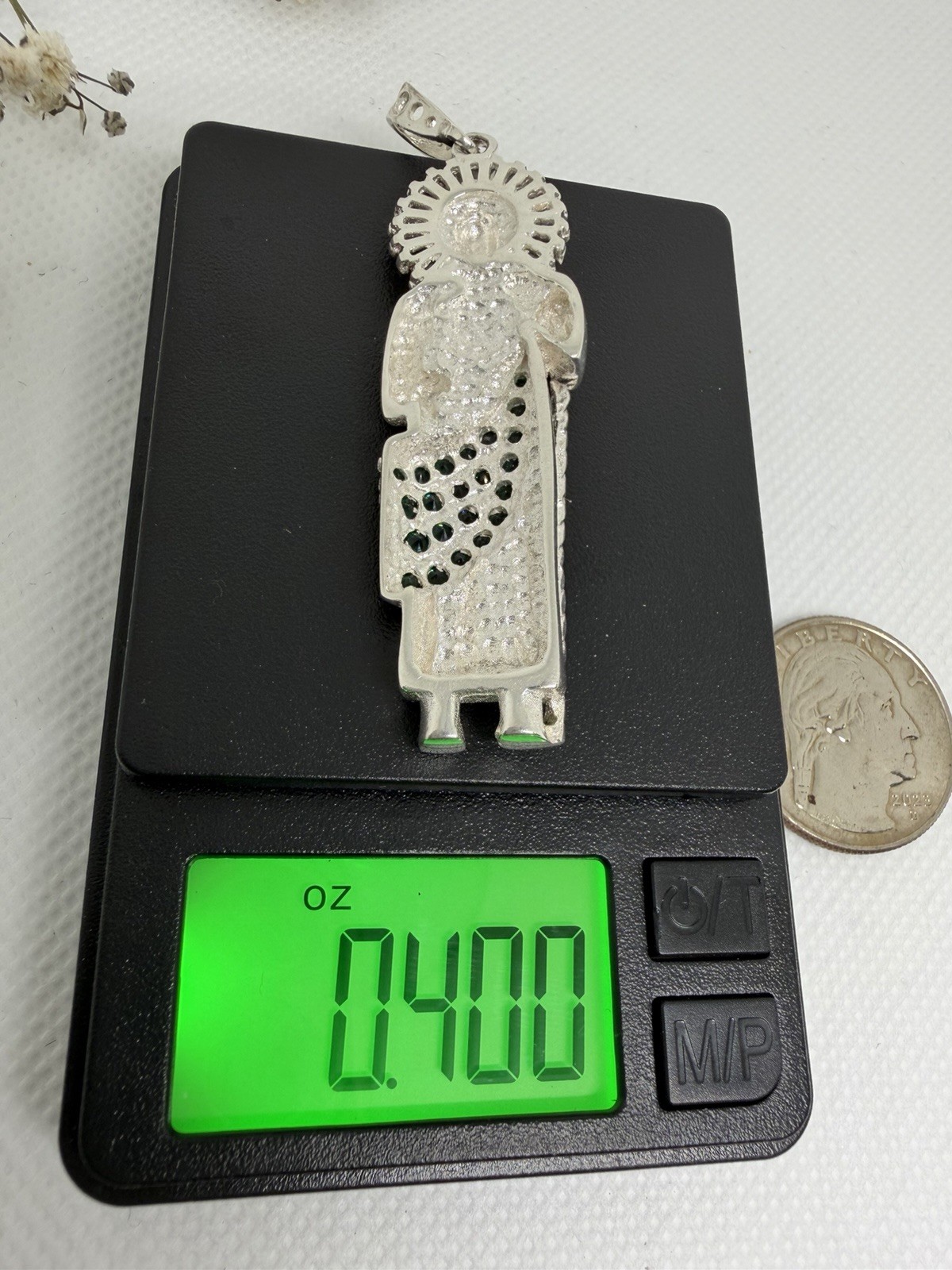 Dije San Judas Plata 925 Con Zirconia Silver Pendant Necklace Made In Mexico
