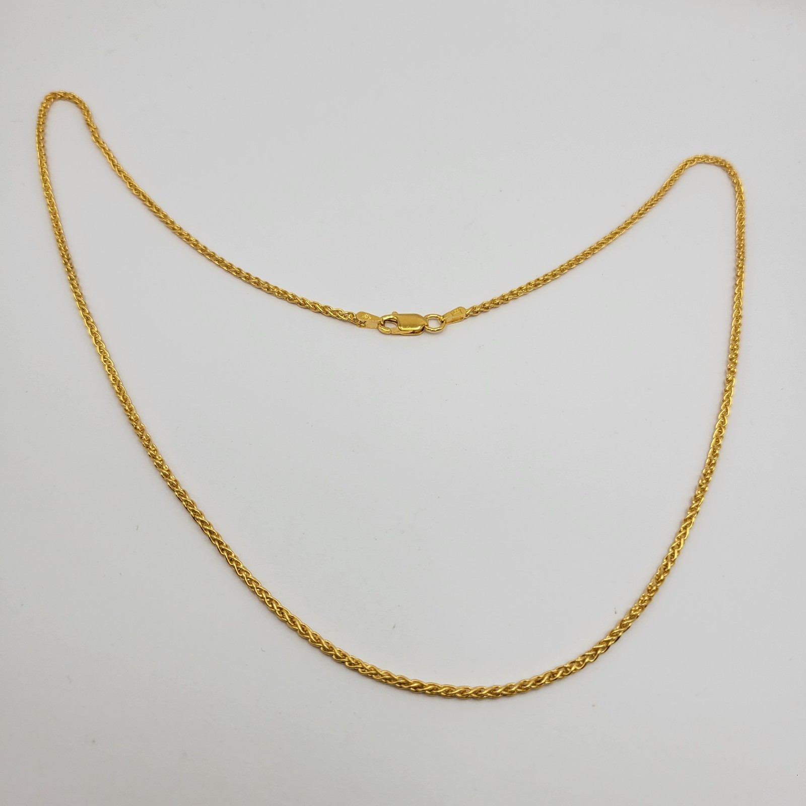 QVC Italian Silver 18k Sterling 1.8mm Foxtail Wheat Chain Necklace – 20″