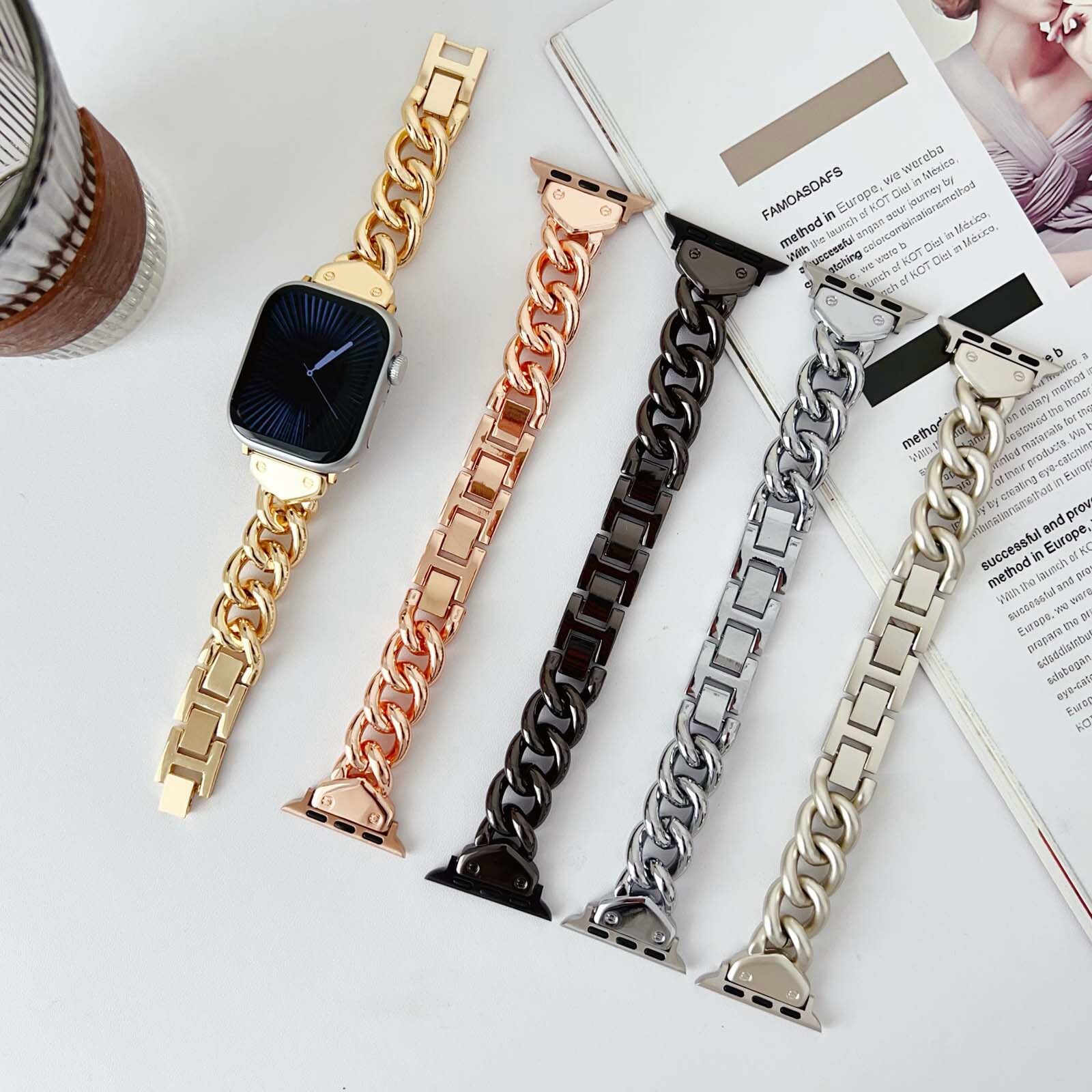 Fashion Chain Link Metal Band Bracelet For iWatch Series Ultra 2/1 10 9 8 7 6 SE