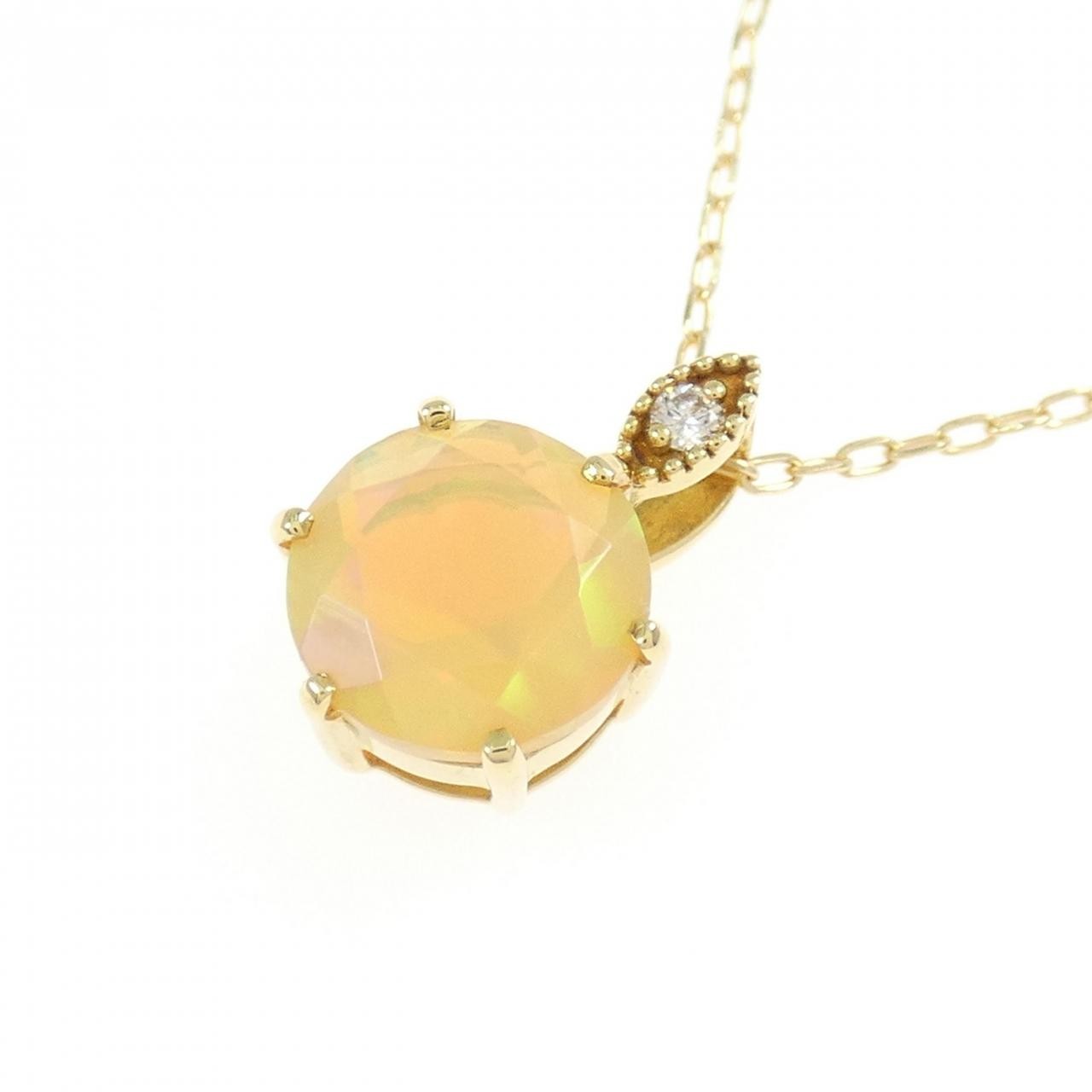 Authentic 18K Yellow Gold Opal Necklace #270-004-107-2872