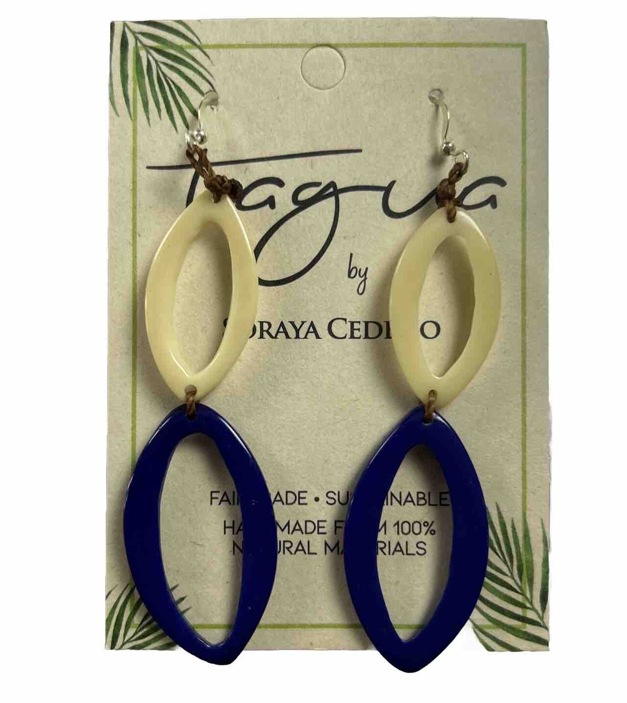 Fair Trade Tagua Nut Organic Earrings Jewelry (Sustainable & Eco-Friendly)