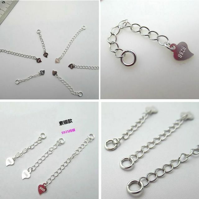 2/5 Pieces 5cm/2″ 925 Sterling silver Extension Chain Necklace Extender Findings