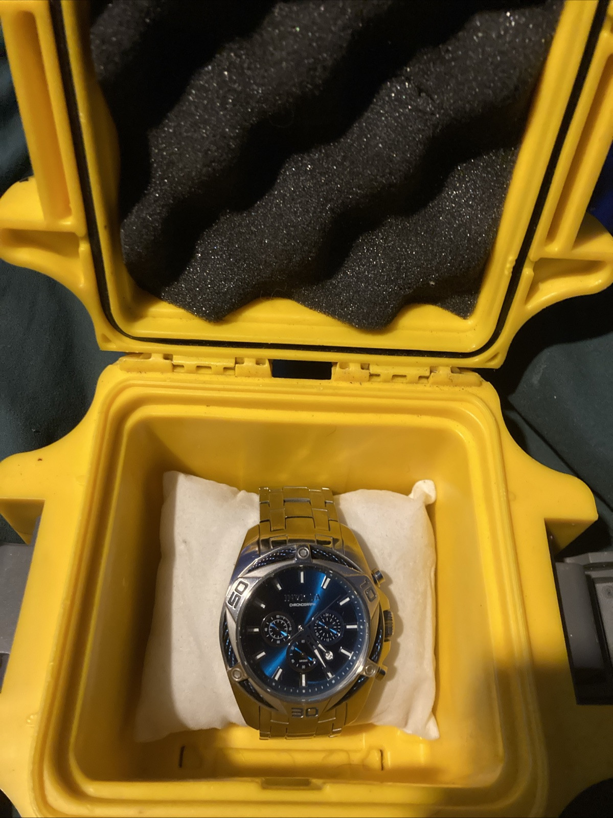 Invicta Men’s 52mm Bolt Nautical Chronograph Blue Dial, Stainless Steel Watch