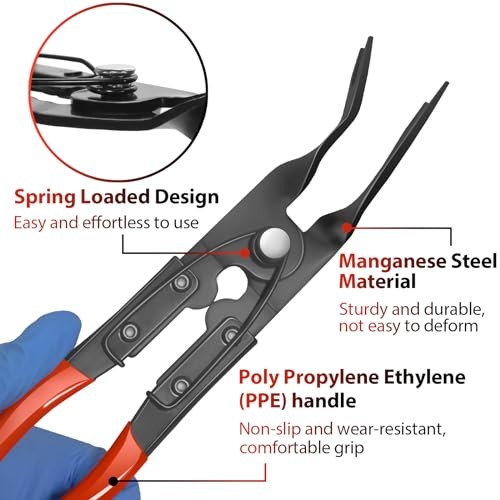 3 Pcs Auto Clip Pliers Set and Fastener Remover – Car Red – Auto Clip Pliers Set