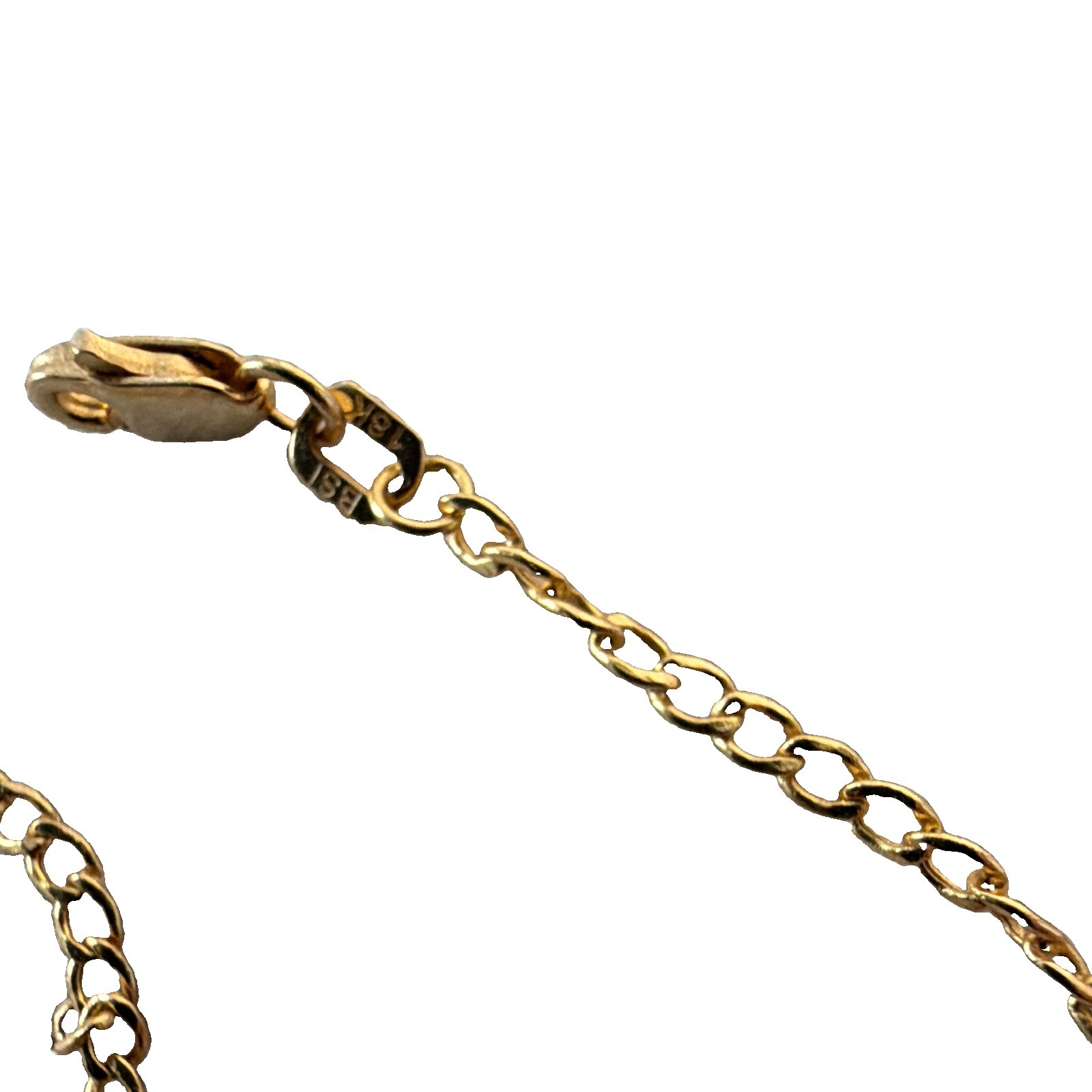 18k 24” 2mm Curb Link Chain Necklace, Metal, Lobster Clasp Closure