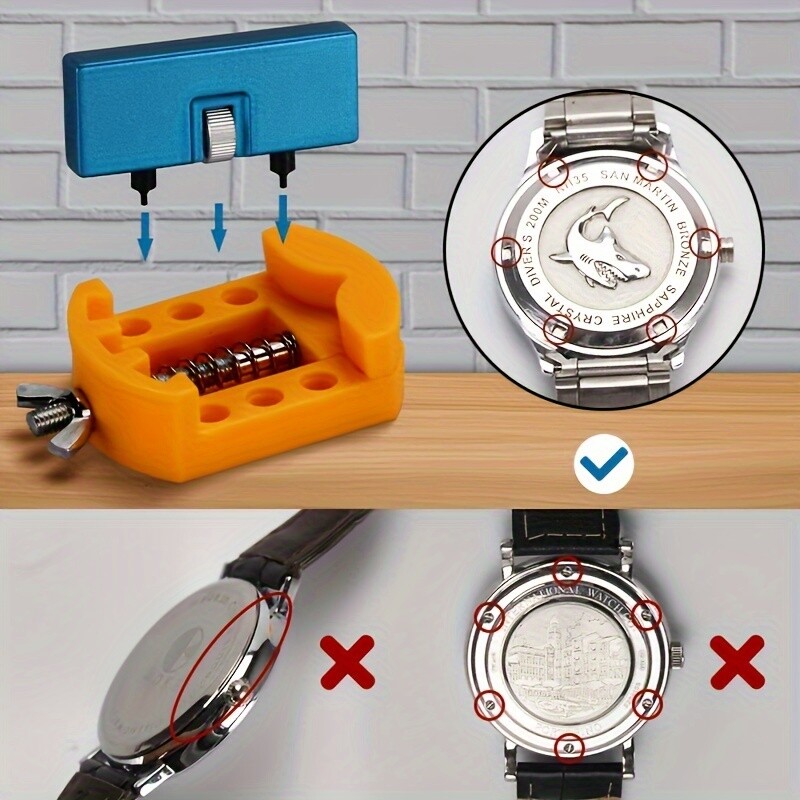 3in1Adjustable Rectangle Watch Back Case Cover Opener Remover Wrench Repair Tool