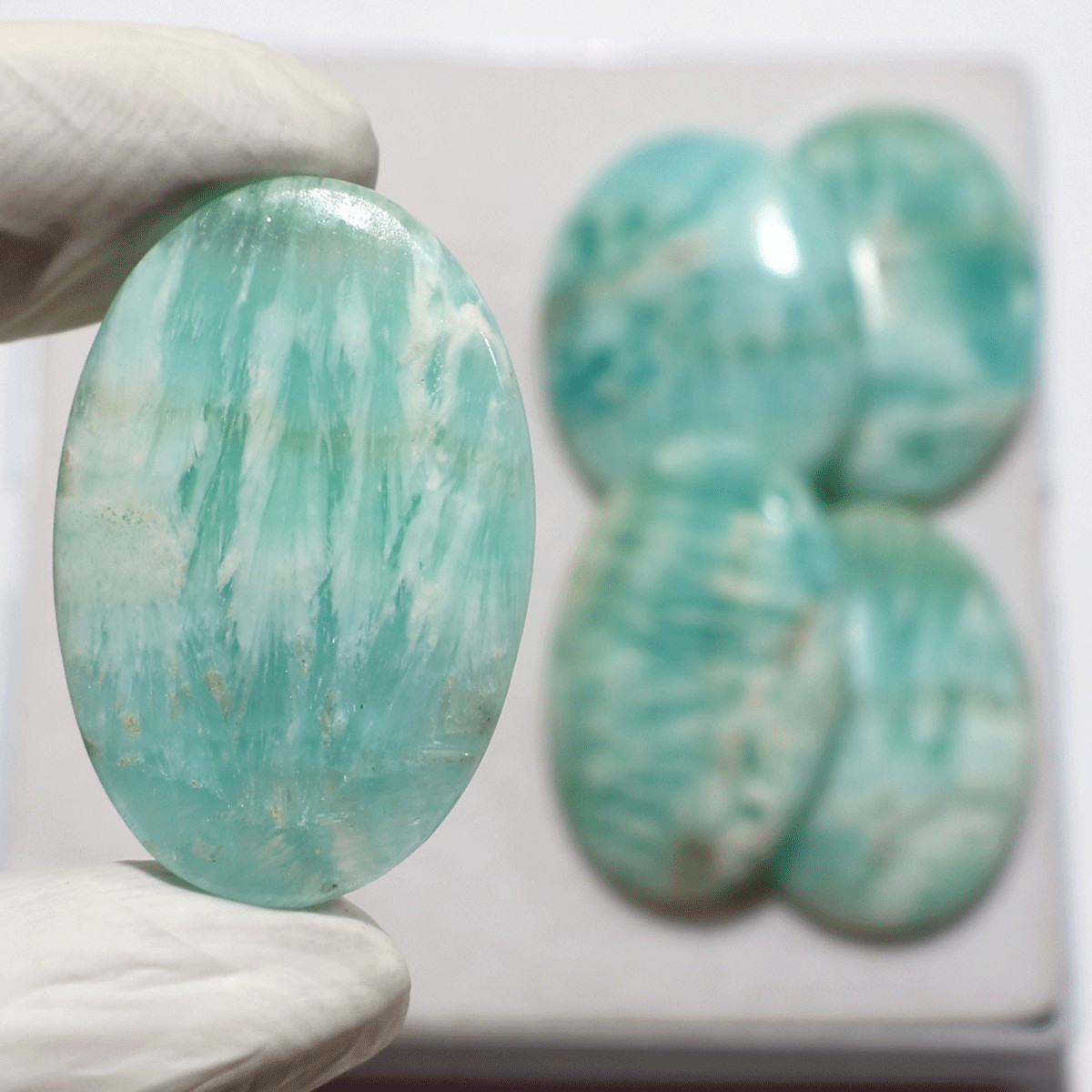 Mineral Waves~ 5 PC Natural Aragonite Hi-Grade 34mm-41mm Oval Cabochon Gemstones