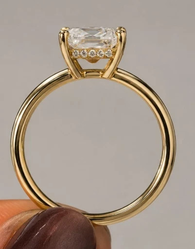 Halo Lab Grown Radiant Diamond Ring 14k Yellow Gold IGI Certified 5.1 Ct VVS E F