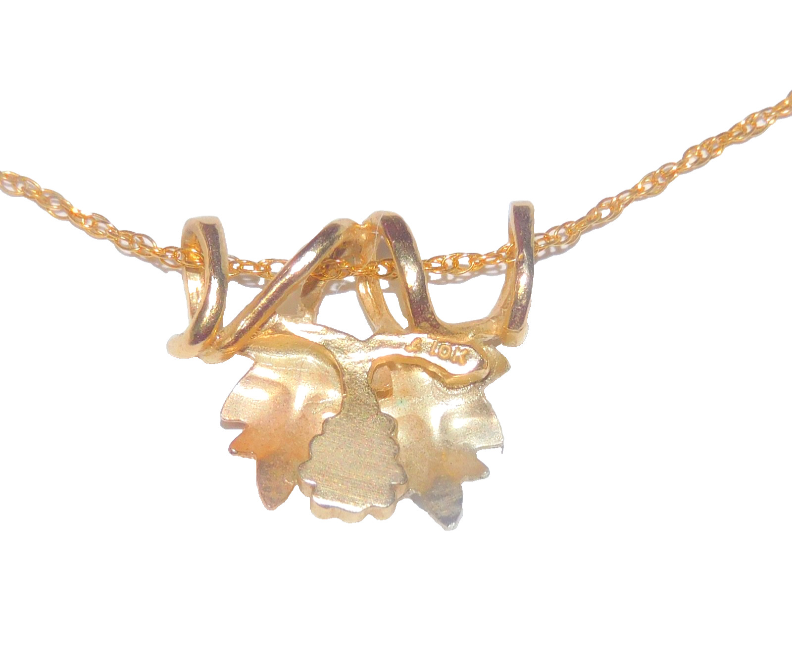 Black Hills Gold 10k 12k Landstrom’s Slider Leaf Pendant Light Rope Chain