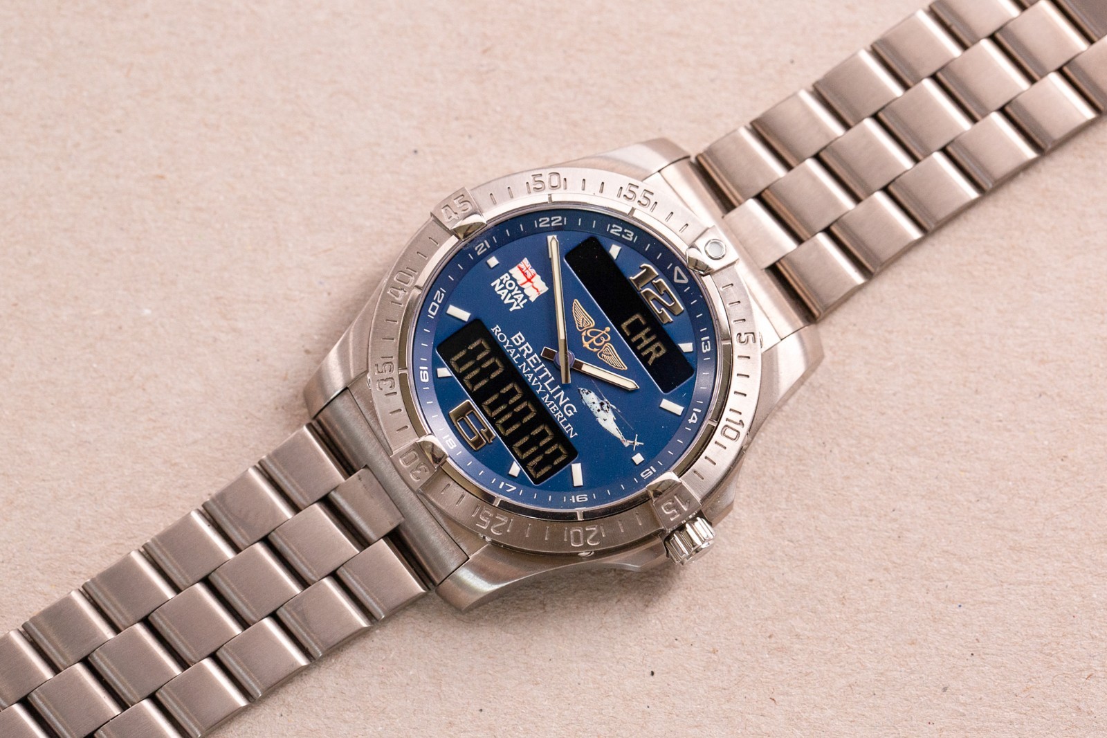 BREITLING Aerospace ROYAL NAVY MERLIN Helicopter – Military Limited Edition NOS