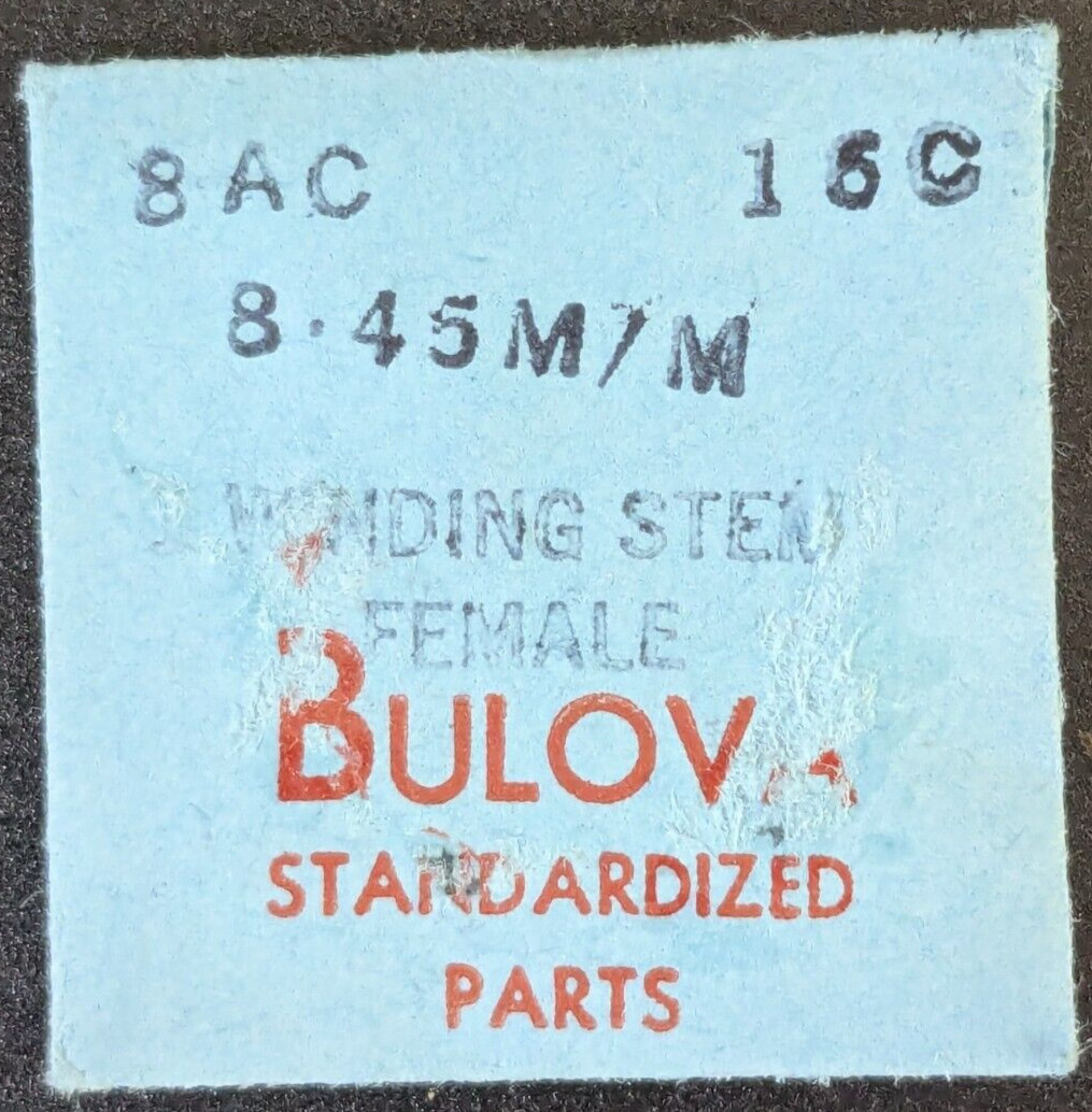 NOS NEW Genuine Bulova Cal. 8AC – 16C Female Winding Stem 8.45mm – Watch Part