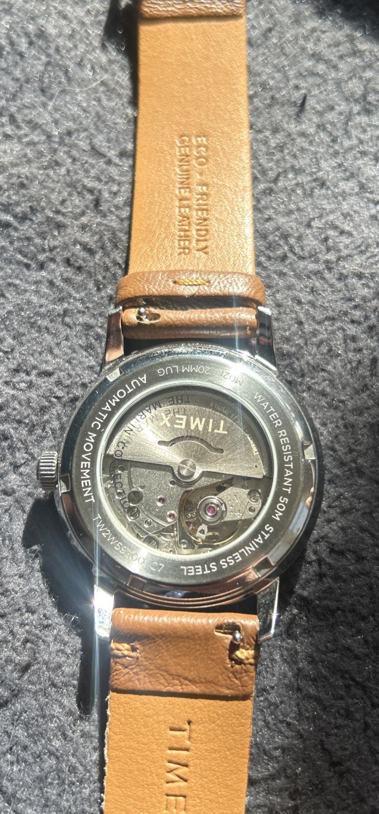 Timex Men’s Watch Marlin Automatic Brown Dial Leather Strap Analog TW2W59300VQ