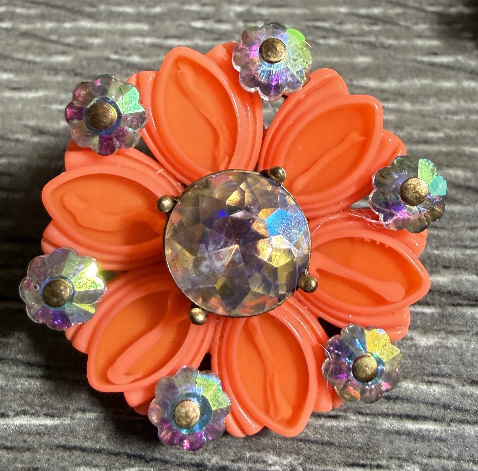 J. Crew Orange Cosmos Pierced Earrings