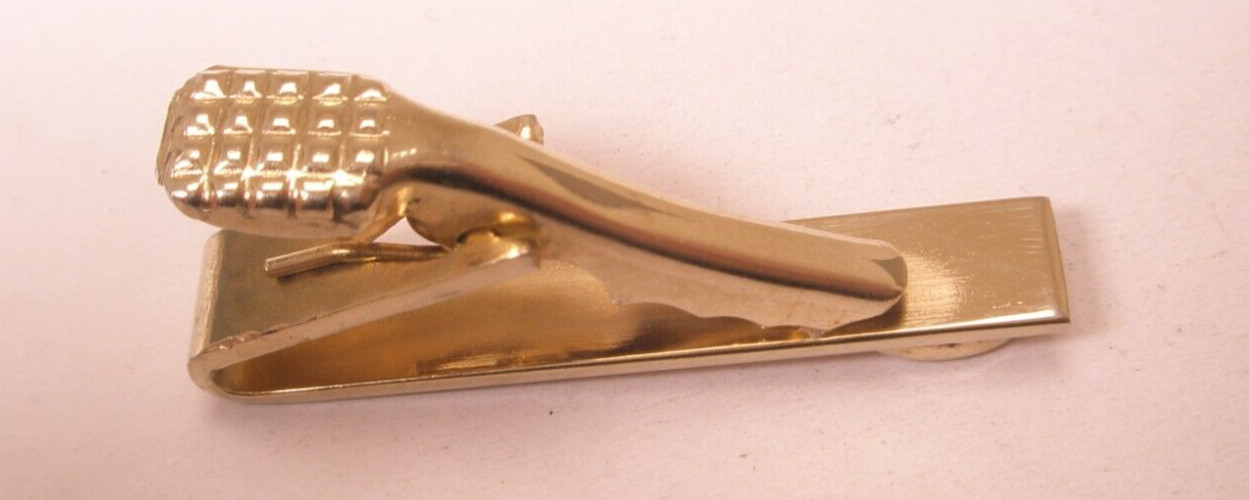 1-3/8″ Engrave Ready Gold Tone Vintage SMALL Tie Bar Clip simple plain design