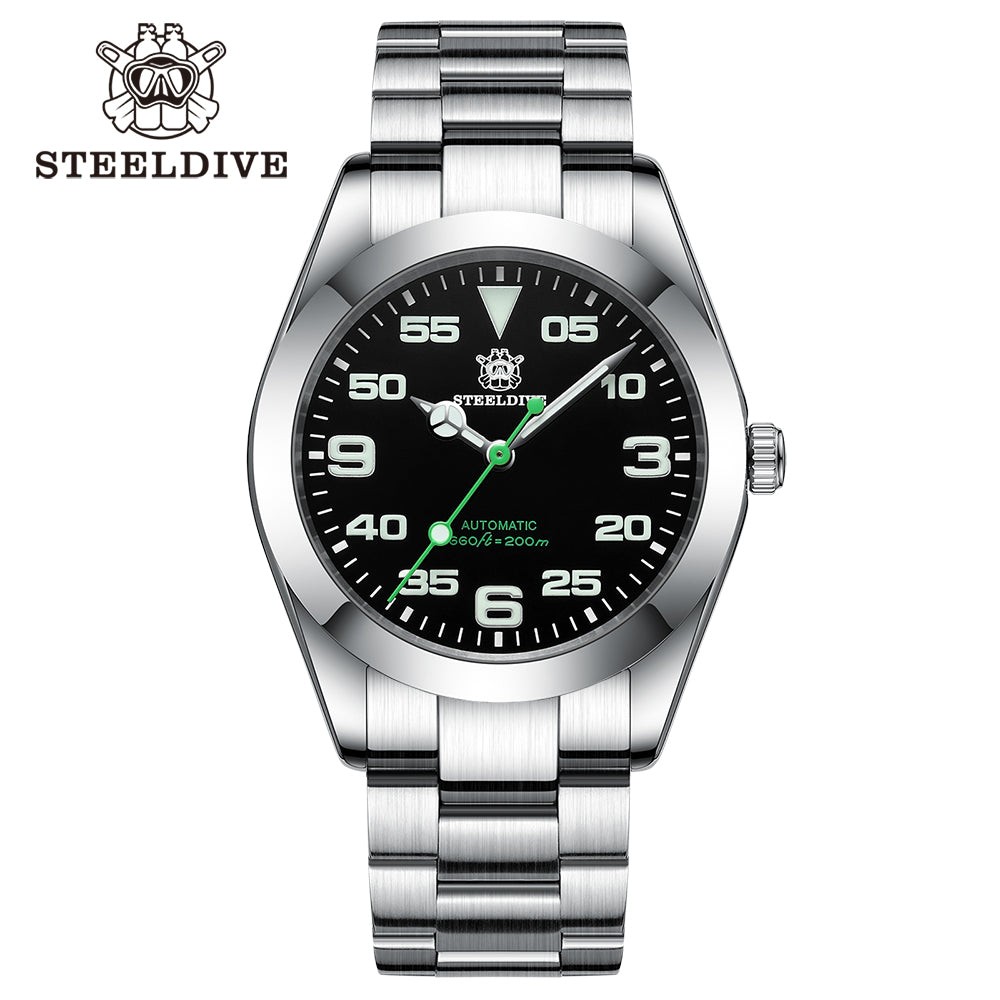 STEELDIVE SD1934K Mens 39mm 200M Automatic Dive Watch NH35 Sapphire Steel