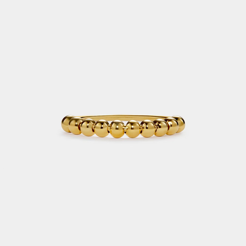 Dainty Gold Bead Fidget Spinner Ring in 925 Sterling Silver