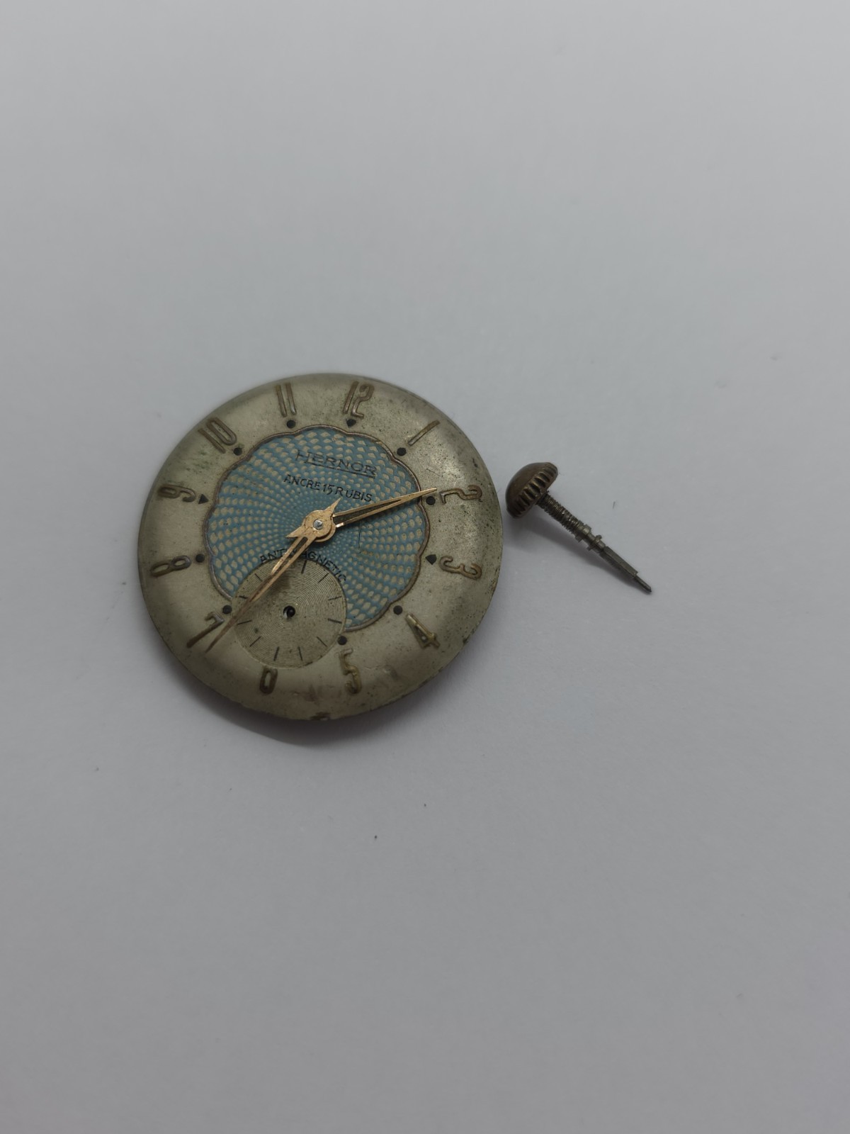 Vintage Hernor Ancre 15 Rubis Cal. Femga 500 DAMA Good Main Spring France 🇫🇷