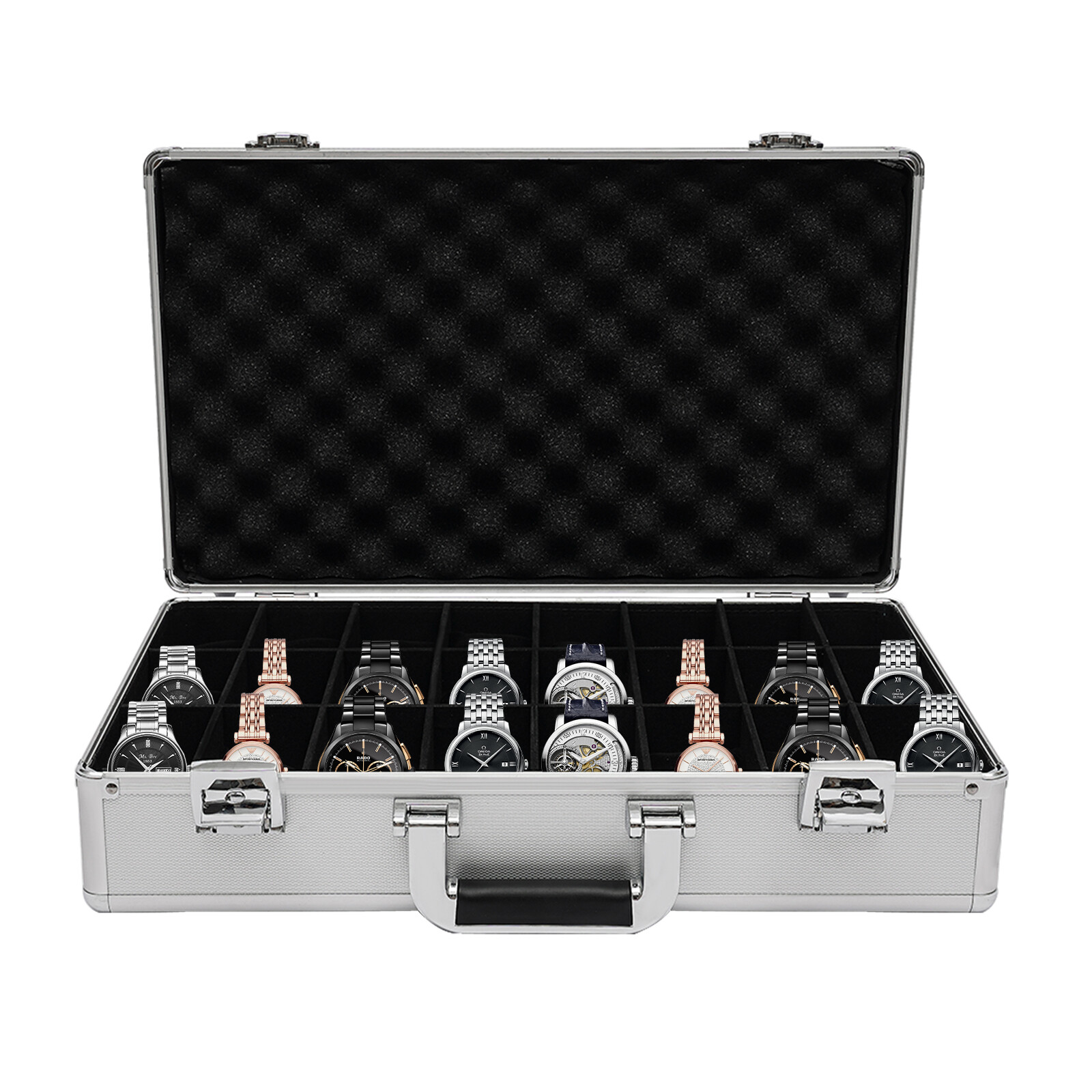 Watch Case Jewelry 24 Grid Aluminum Alloy Box Watch Case Briefcase Design Gift
