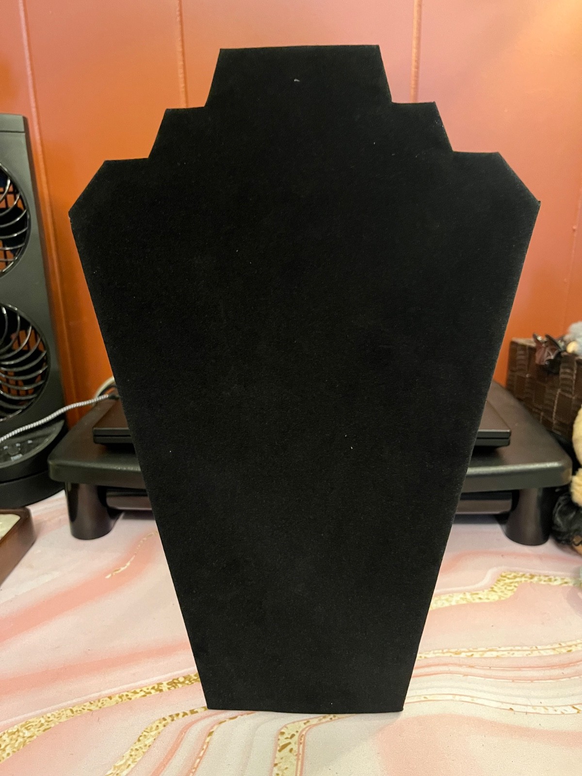 Black Velvet Jewelry Necklace Easel 12.5” Display Stand NWT