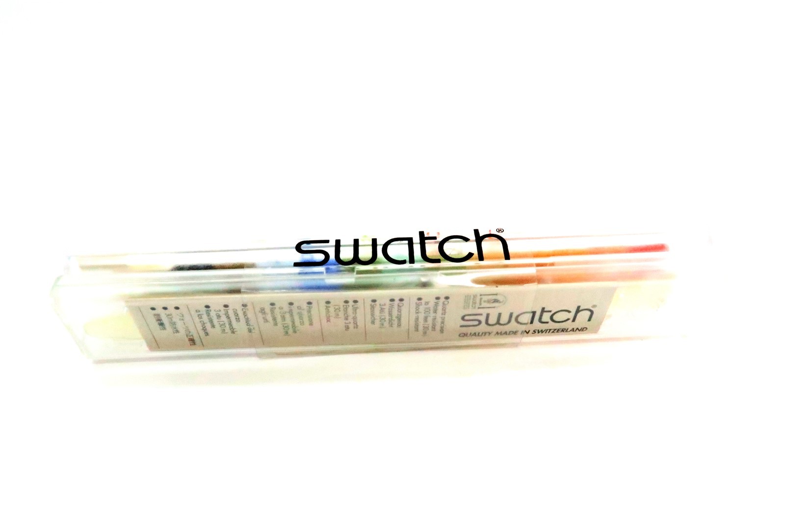 NEW Swatch Watch TRANSPARENT GK209SL Special Olympic Sports Edition Set w/ Loops