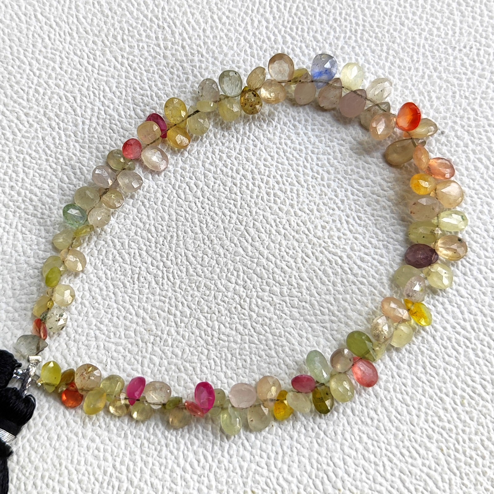 Sri Lanka Multi Sapphire Pear Faceted Beads 8.5″ Strand 7x5mm to 8x6mm Gems