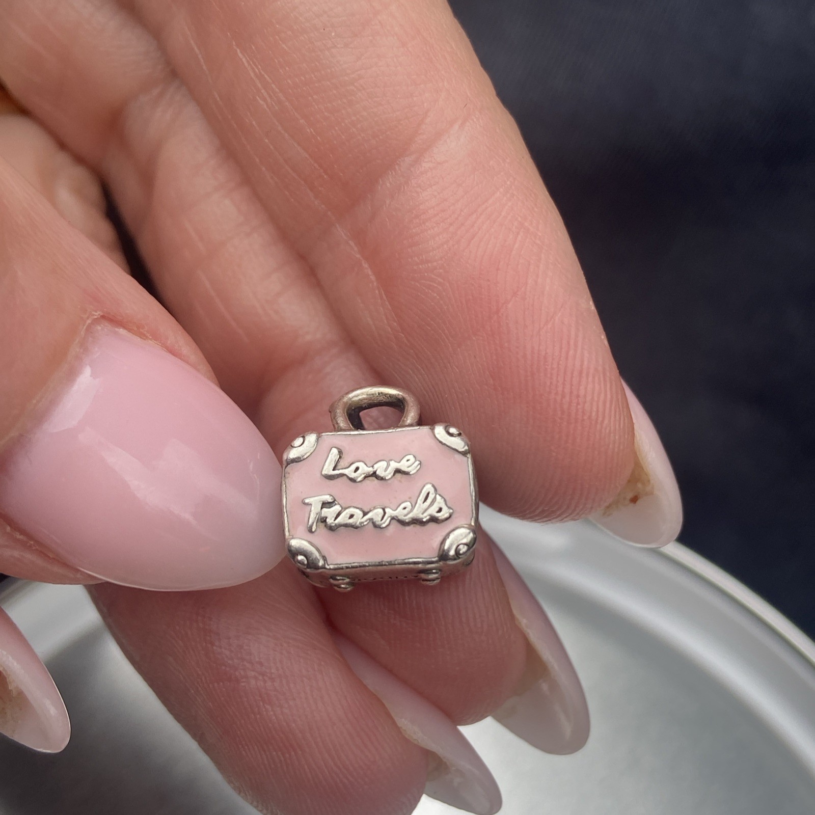 Pandora Silver ALE S925 Pink Travel Bag Charm