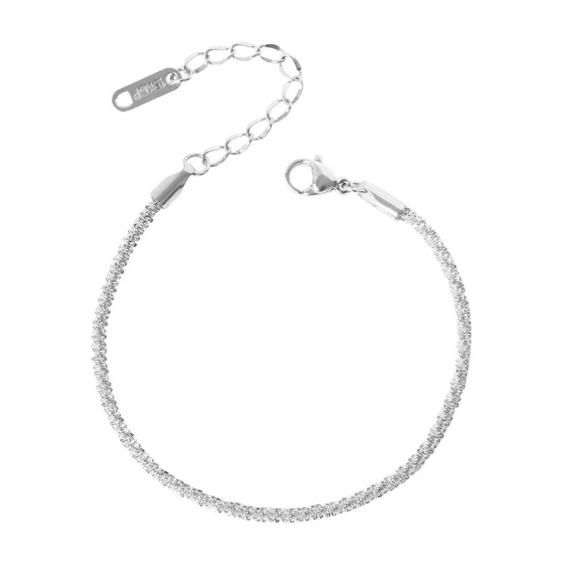 Women White Gold Stainless Steel Diamond Cut 2mm Rope Chain Anklet 10″ Gift PE10