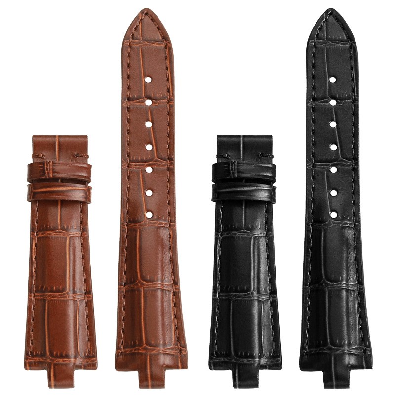 For Bvlgari Diagono 103539 103514 High End Convex Genuine Leather Watch Strap