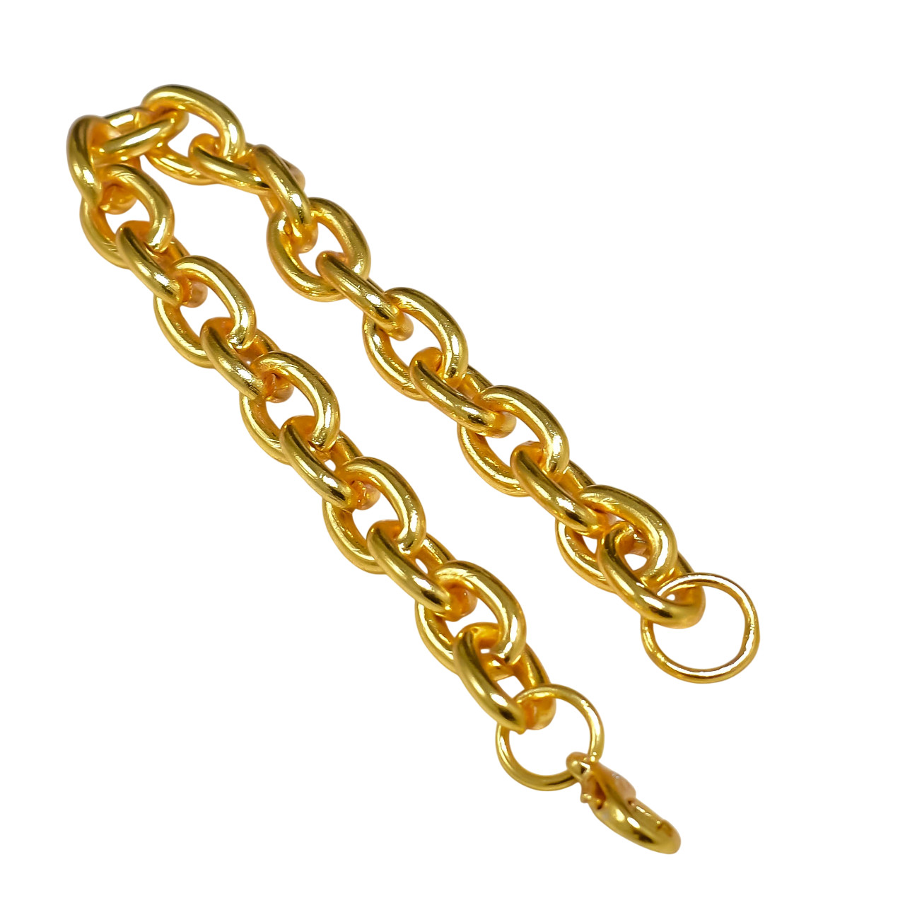 Handmade Gold Chain Bracelet Unisex Jewelry 18K Gold Plated Bracelet