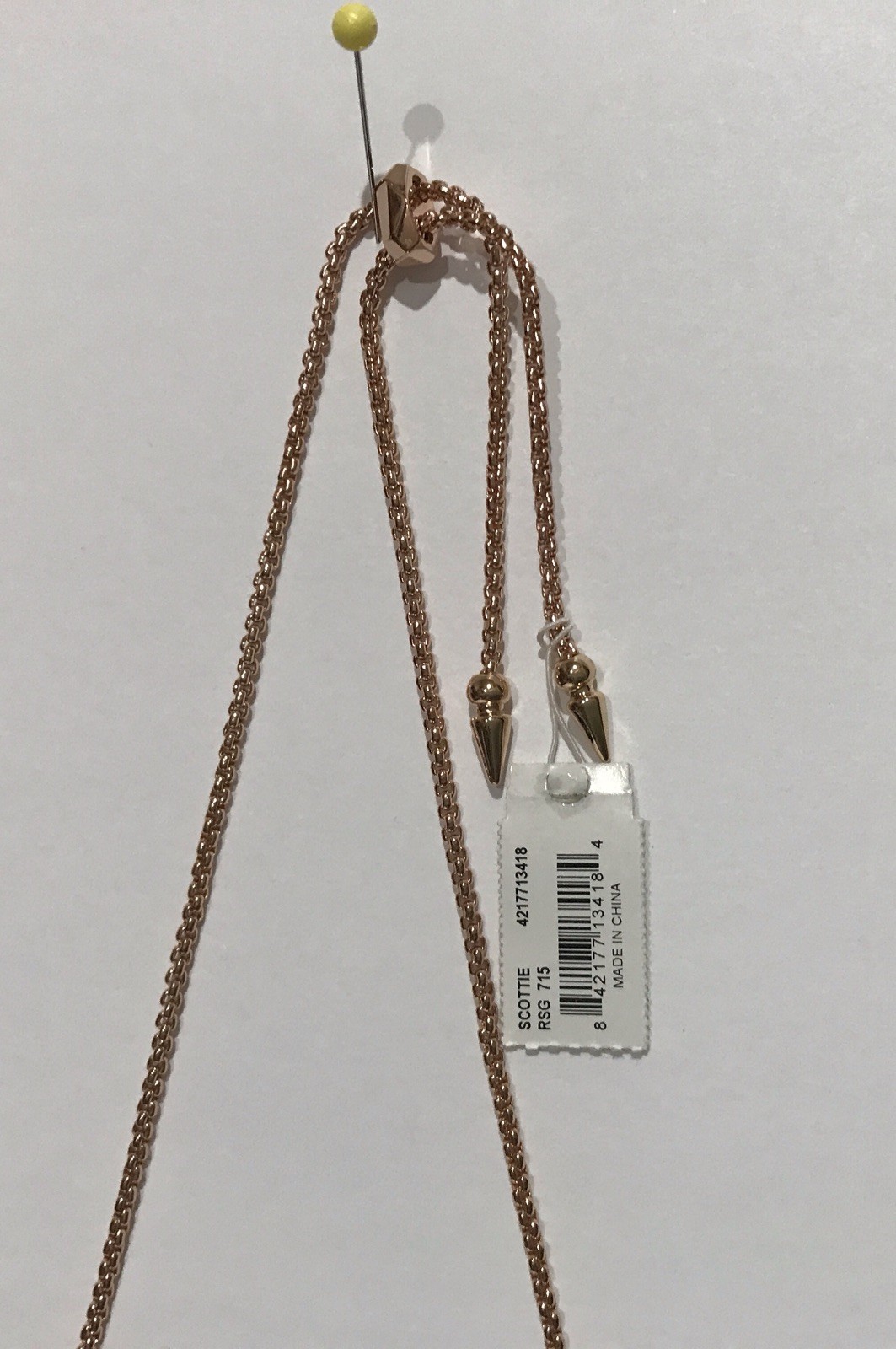 Kendra Scott Scottie Rose Goldtone Adjustable Necklace NWT & Box