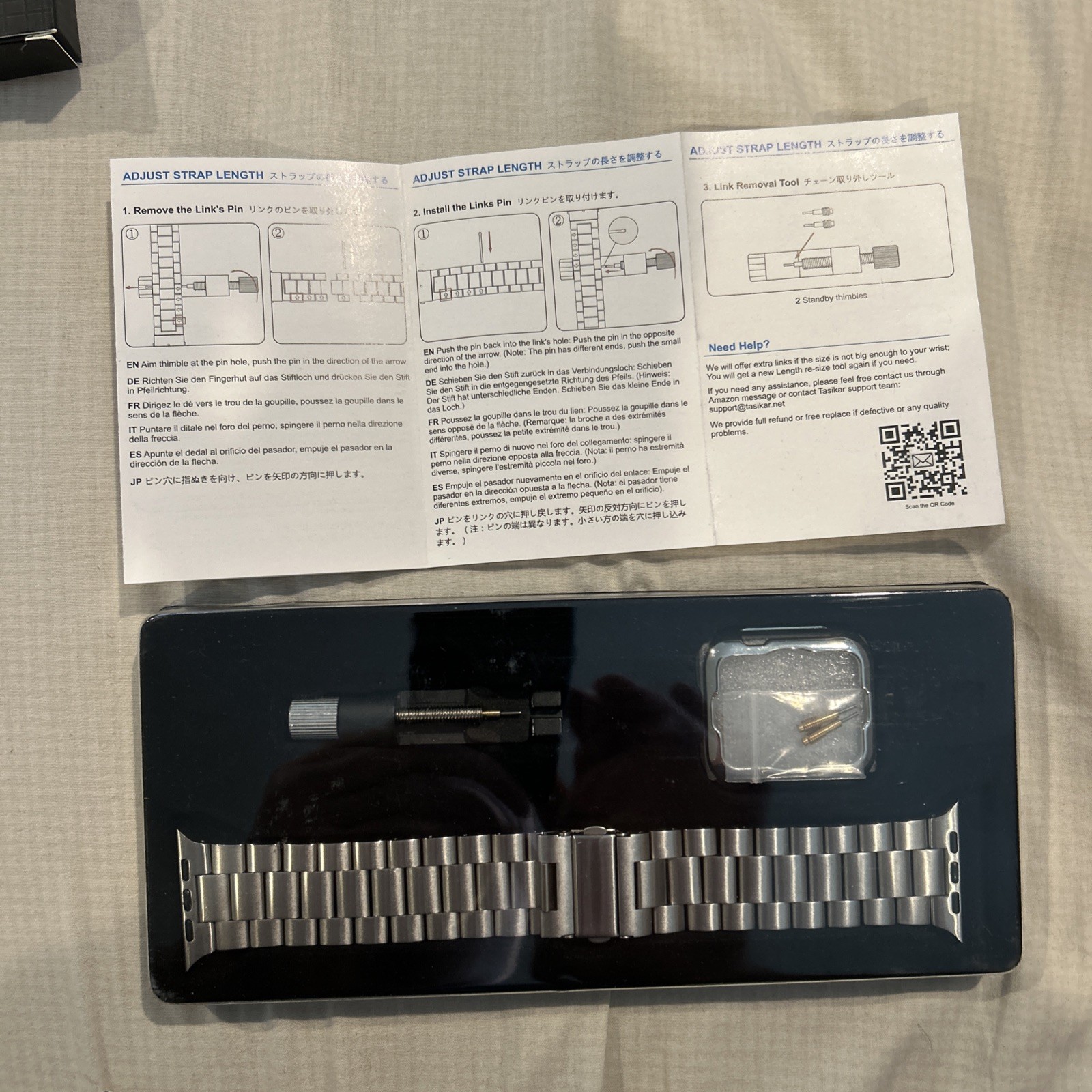 Tasikar Apple Watch Band 38 mm OR 42mm Stainless Black (or gold, or silver)