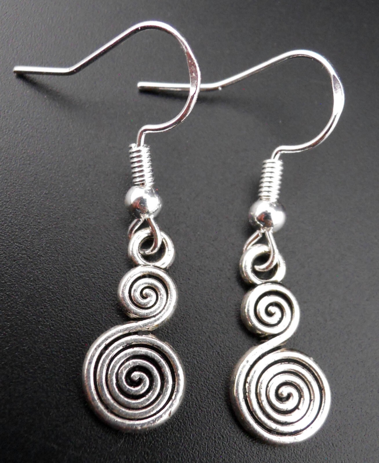 Spiral Earrings Sterling Silver Ear Wires Double Spirals Ancient Symbol New