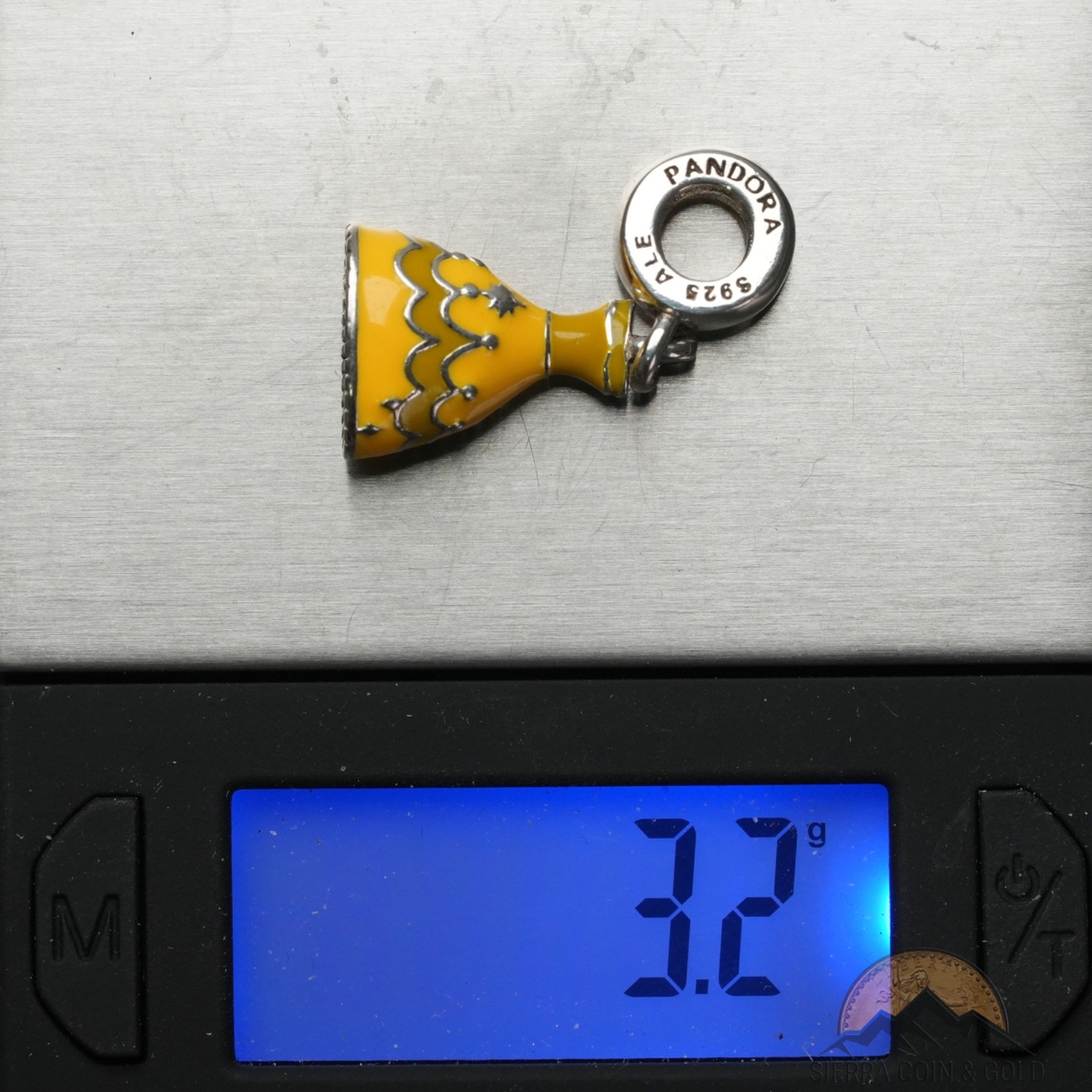 Pandora Disney Belle Yellow Enamel Dress Dangle Charm Sterling Silver S925 ALE