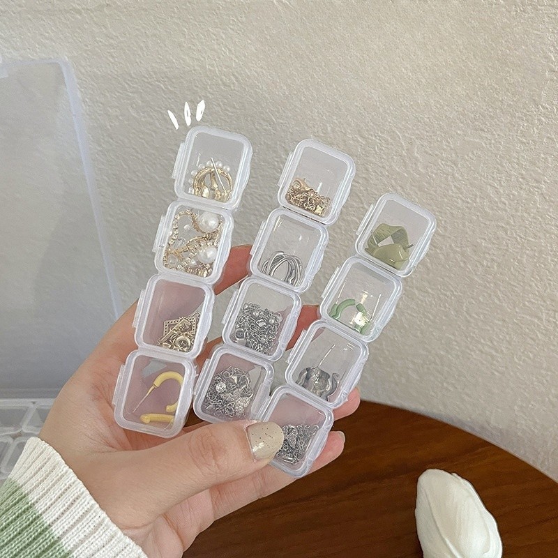 Clear Travel Jewelry Organizer Box Portable Case for Rings Earrings Necklace